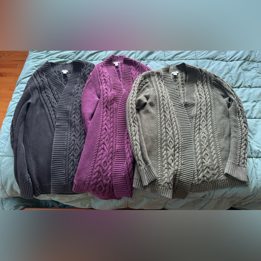 L.L. Bean open cardigan sweaters - Size Large, 100% cotton
